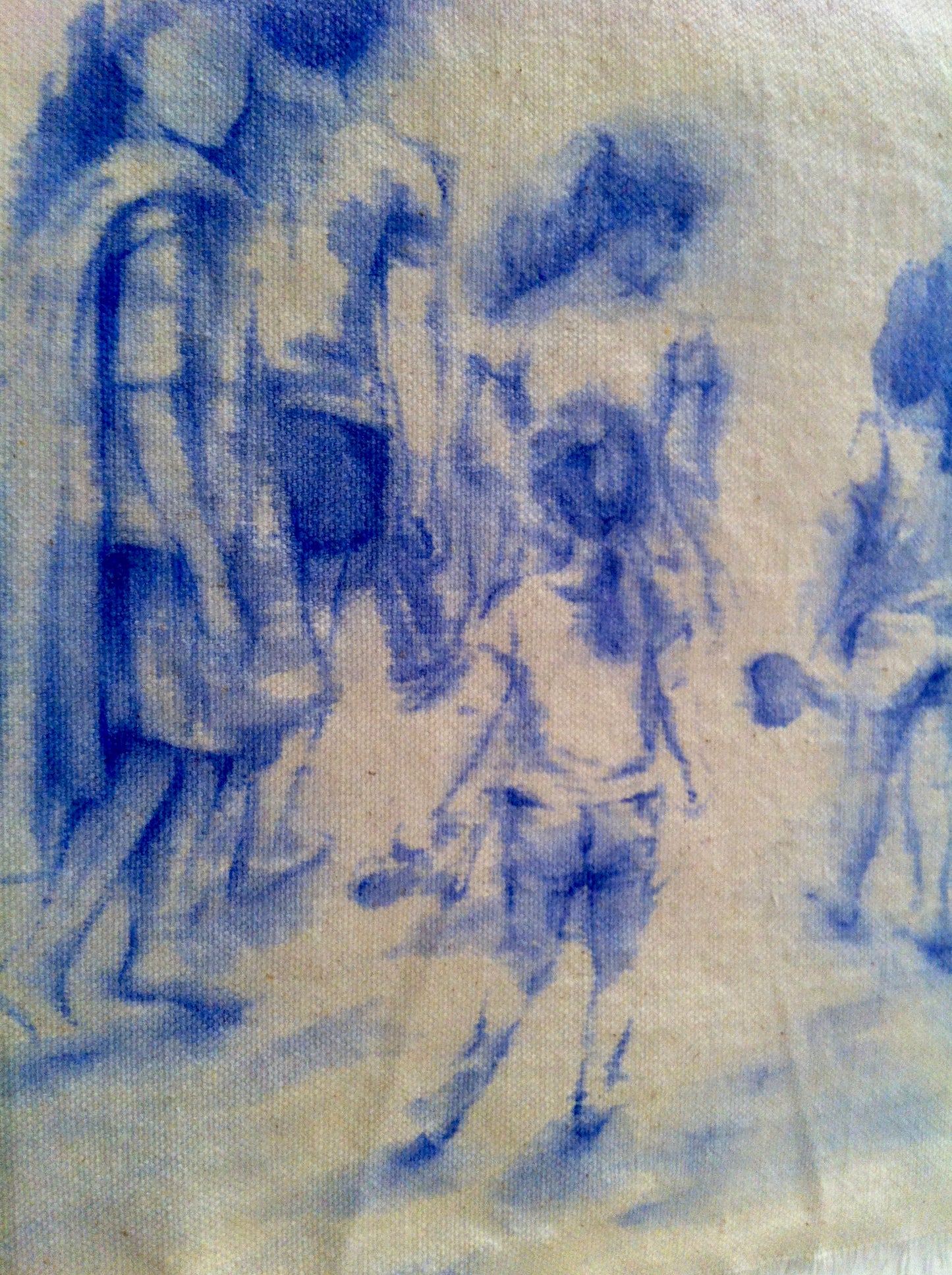 Beach with Family, 40cm x 43cm, 2013.