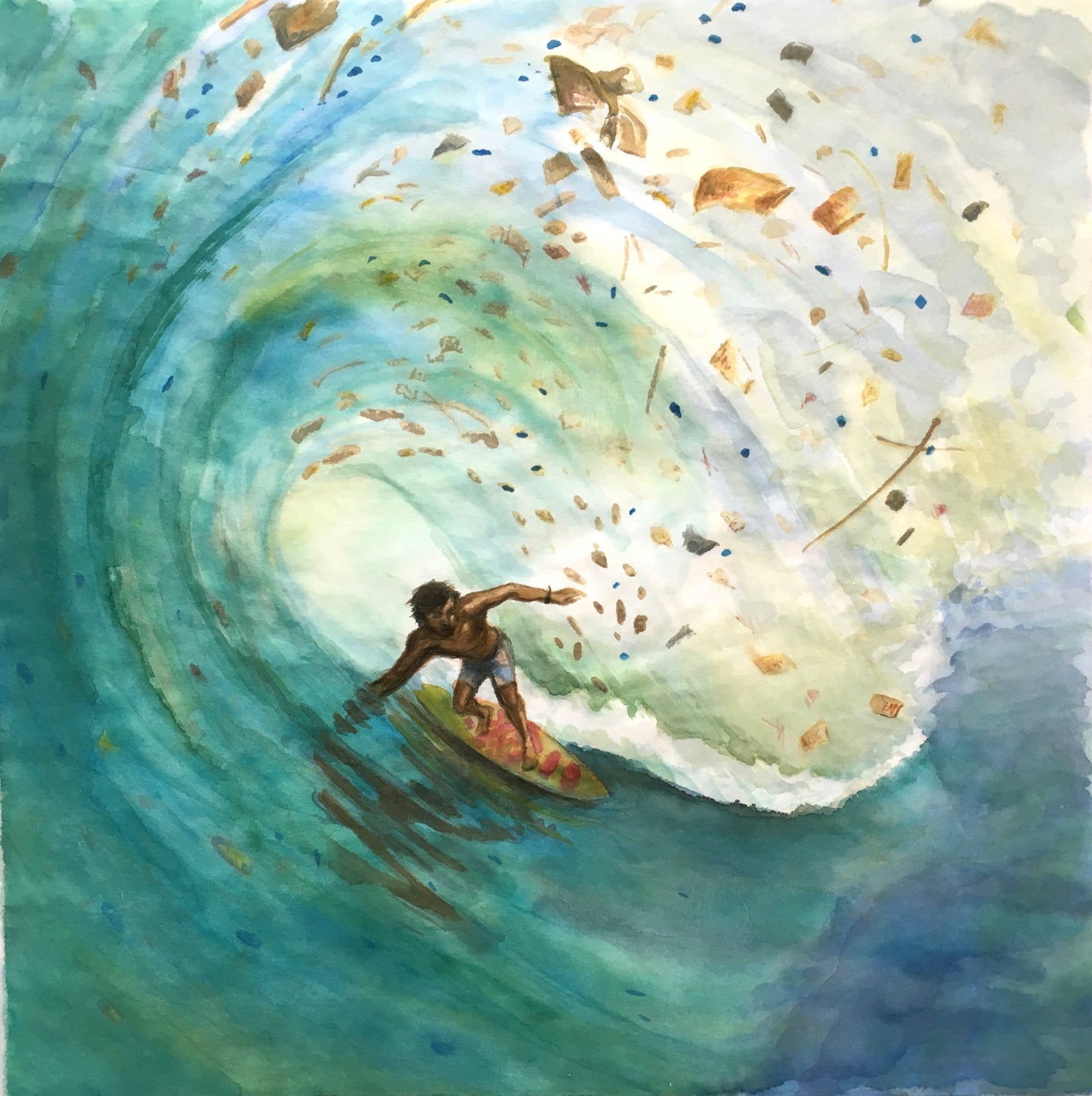 Wave of Pollution, 32cm x 32cm, 2017.