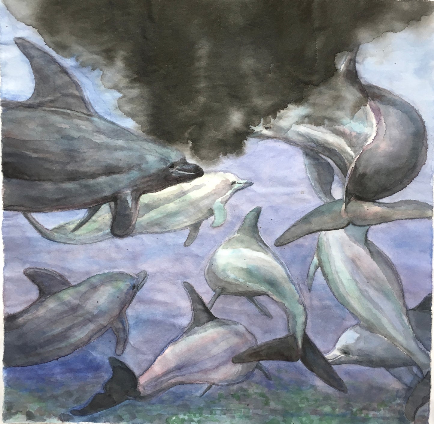 Oil Spill, 32cm x 32cm, 2017.