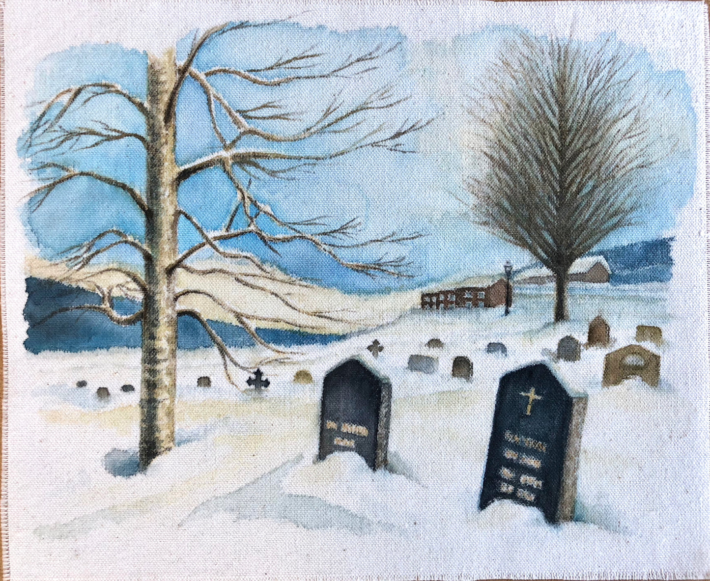 Graveyard - Åre Old Church, 42cm x 45cm, 2018.