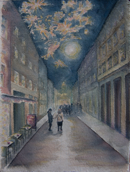 Fireworks in Copenhagen, 42cm x 35cm, 2019.