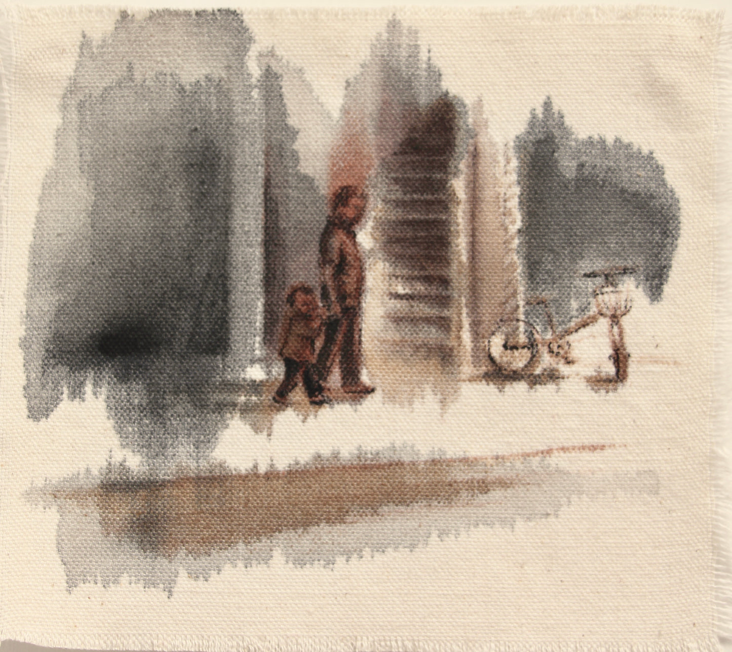 Grandfather and Child, 33cm x 33cm, 2014.