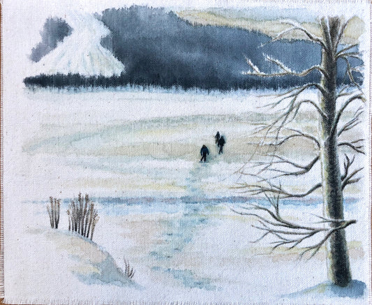 Åresjön - Frozen Lake, 42cm x 45cm, 2018.