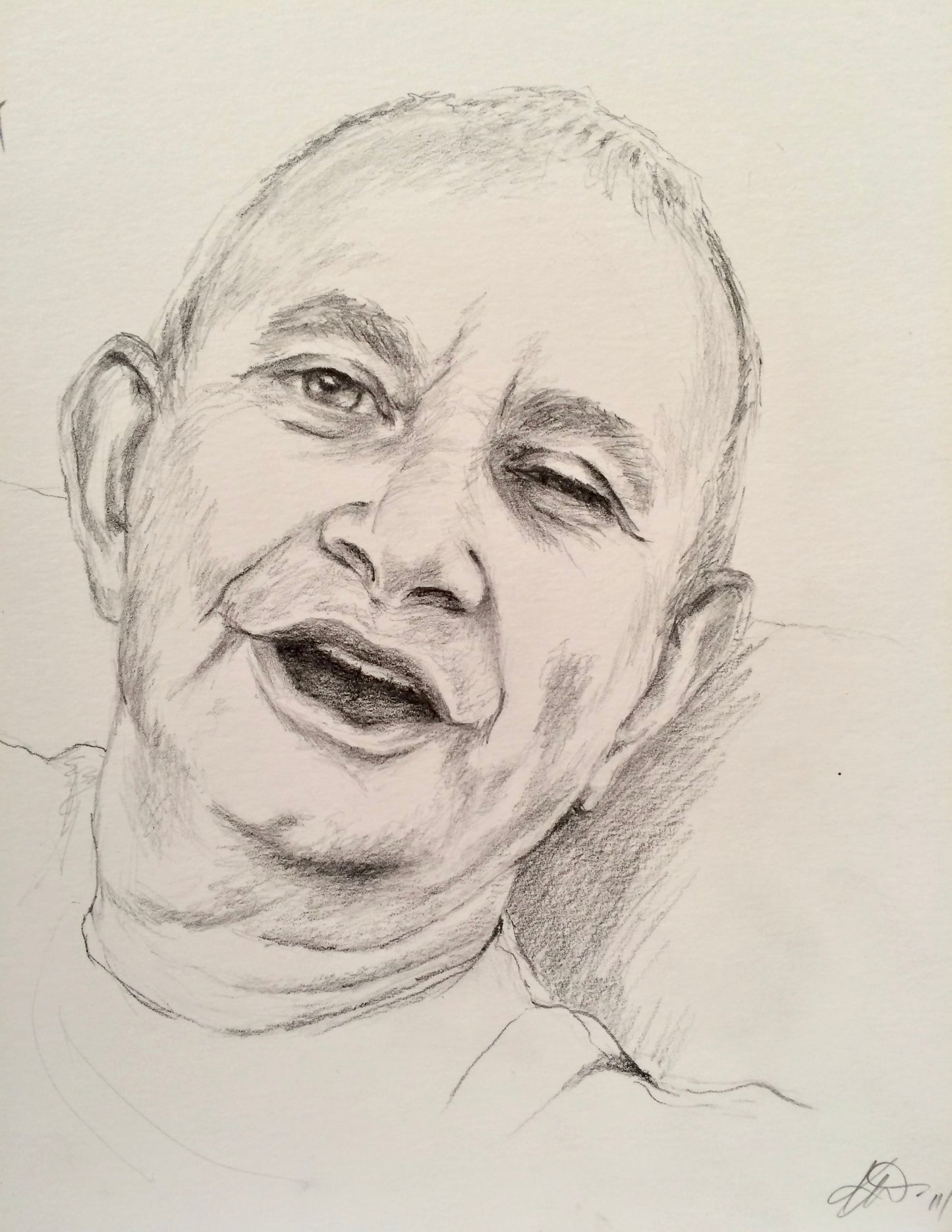 Mid Sentence, Study for 'The Song Doctor', 41cm x 37cm, 2015.