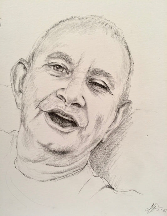 Mid Sentence, Study for 'The Song Doctor', 41cm x 37cm, 2015.