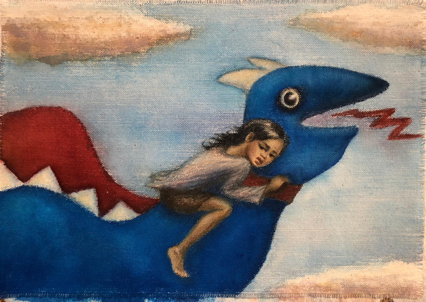 The Blue Dragon (The Lotus), 25cm x 30cm, 2018.