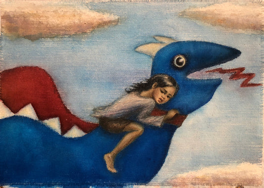 The Blue Dragon (The Lotus), 25cm x 30cm, 2018.