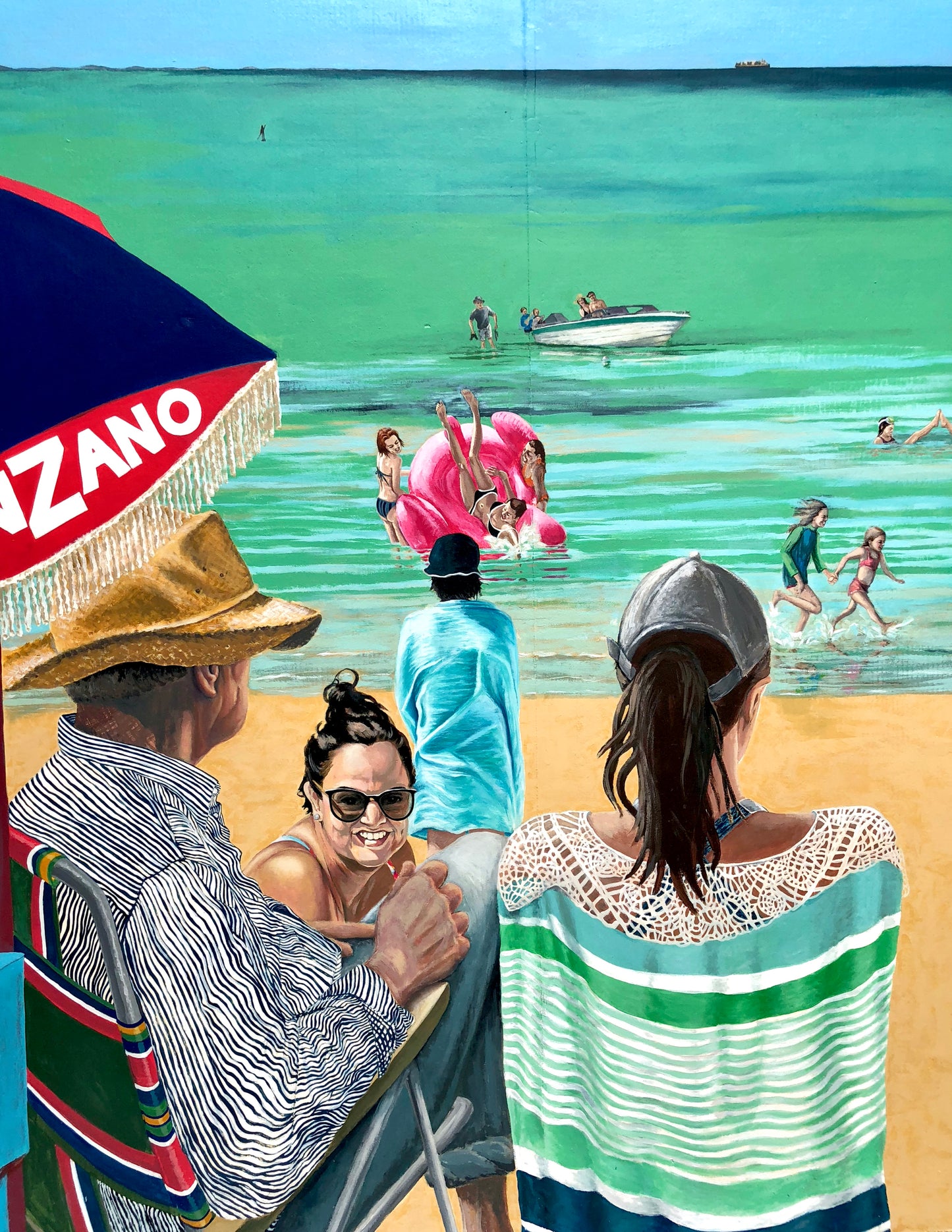 Rosebud Foreshore - Megan's Wall, 220cm x 550cm, 2017-18.