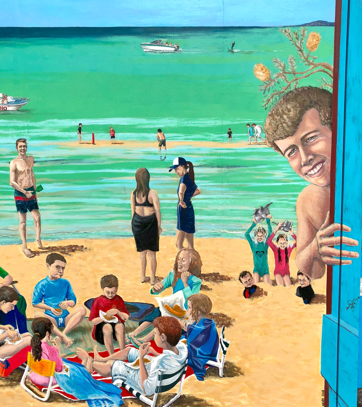 Rosebud Foreshore - Megan's Wall, 220cm x 550cm, 2017-18.