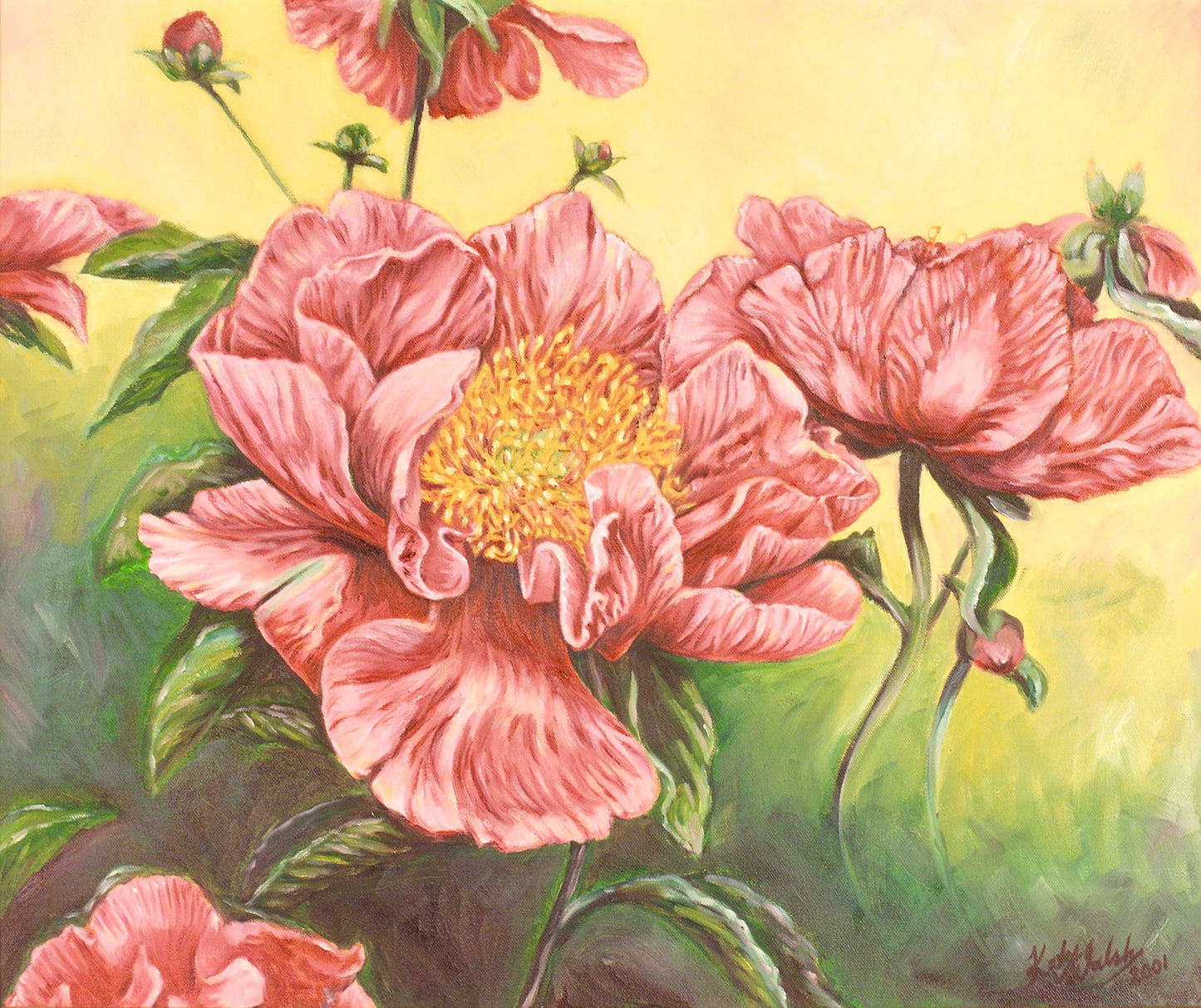 Fairy Dell Paeony, 50cm x 50cm, 2001.