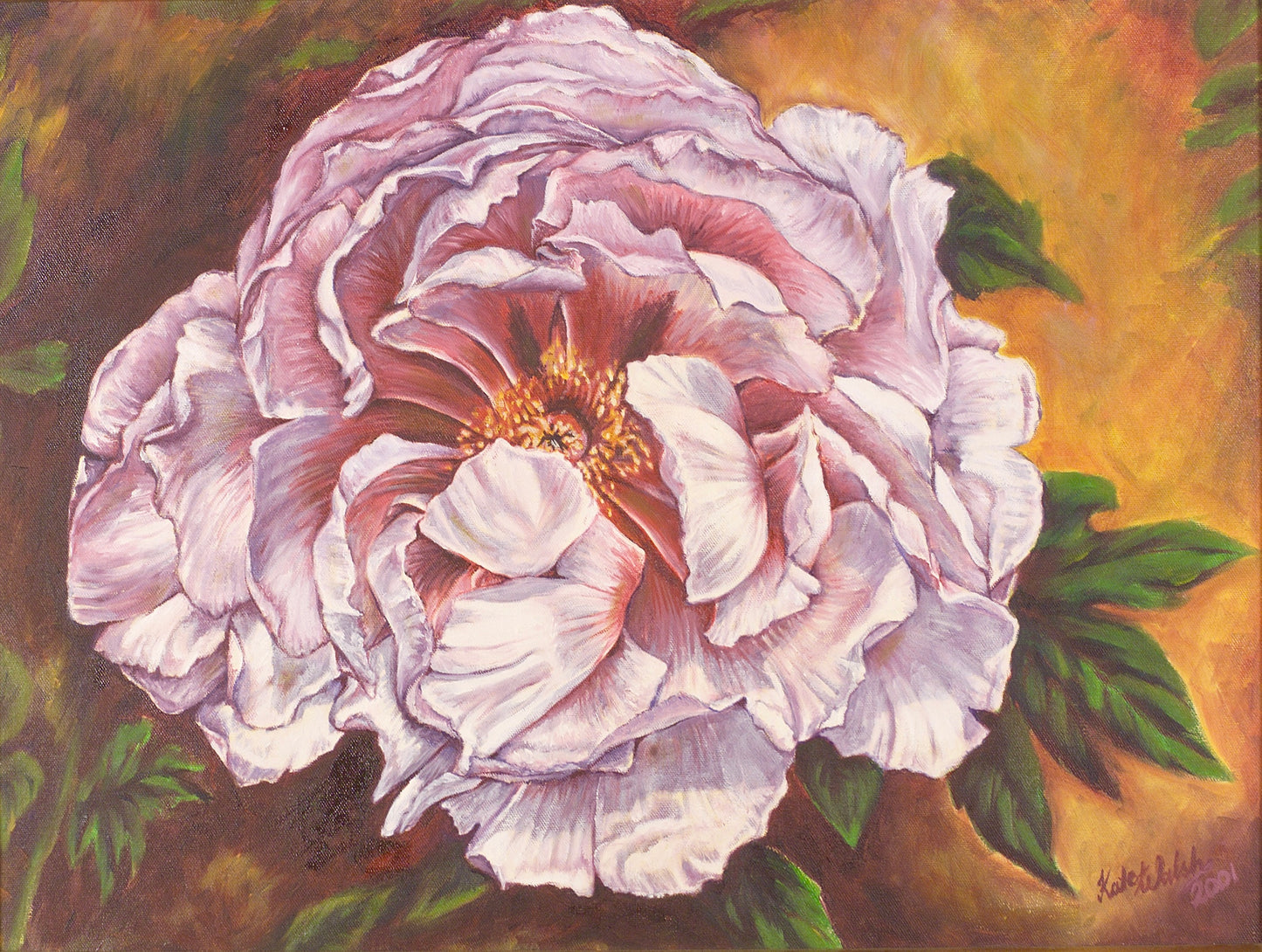 Festiva Maxima Peony in Bloom, 50cm x 70cm, 2004.