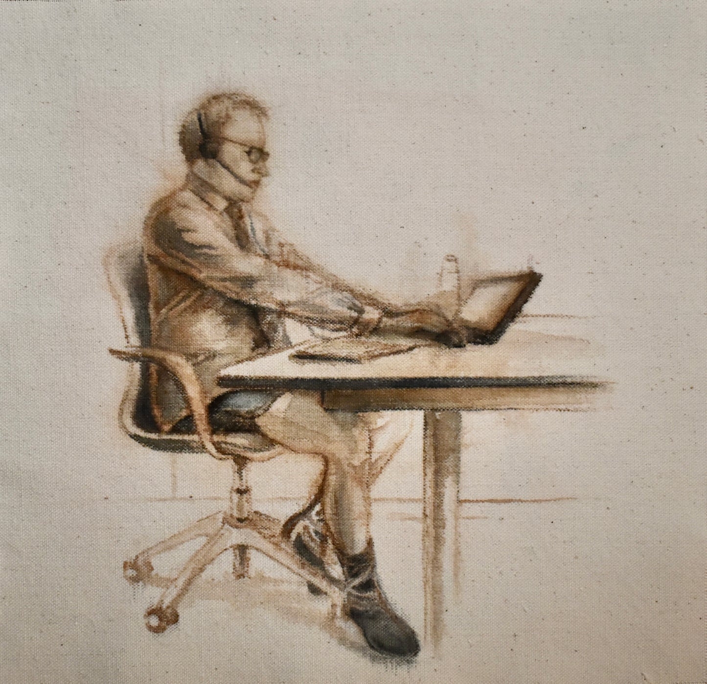 Working From Home, 29.5cm x 28.5cm, 2023.