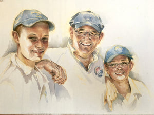 Commission, 2016 - Williamstown Cricketers, c. 60cm x 80cm, Sold
